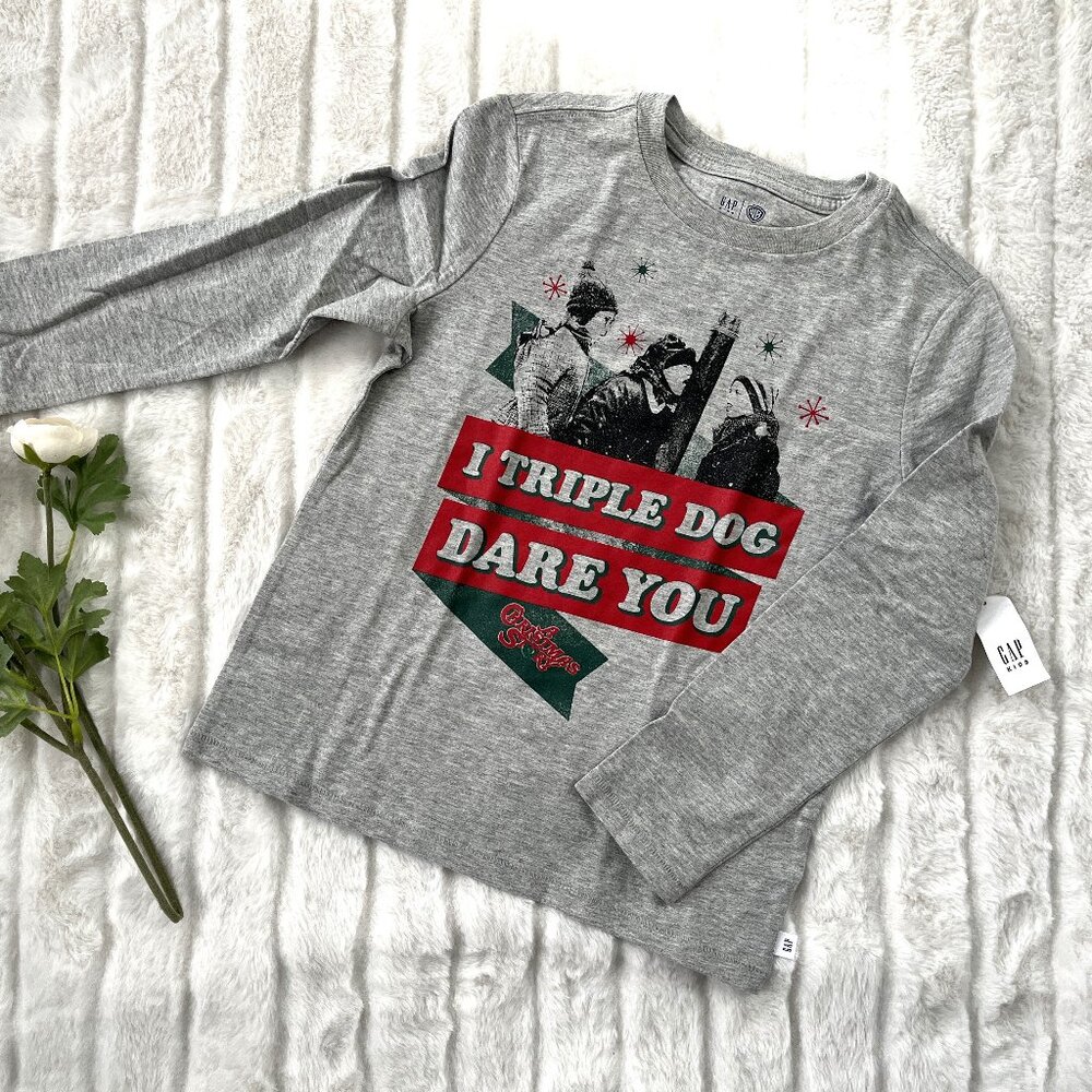 NWT Kids GAP Christmas Story T-Shirt (Gray) S / 6-7